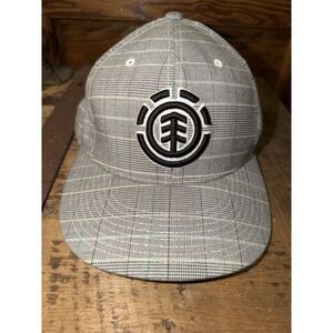 Y2K Element Skateboards Plaid Flex Fit Hat L/XL Skateboarding Hat Grunge VTG